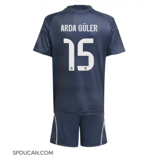Dječji Nogometni Dres Real Madrid Arda Guler #15 Gostujuci 2025-26 Kratak Rukav (+ Kratke hlače)